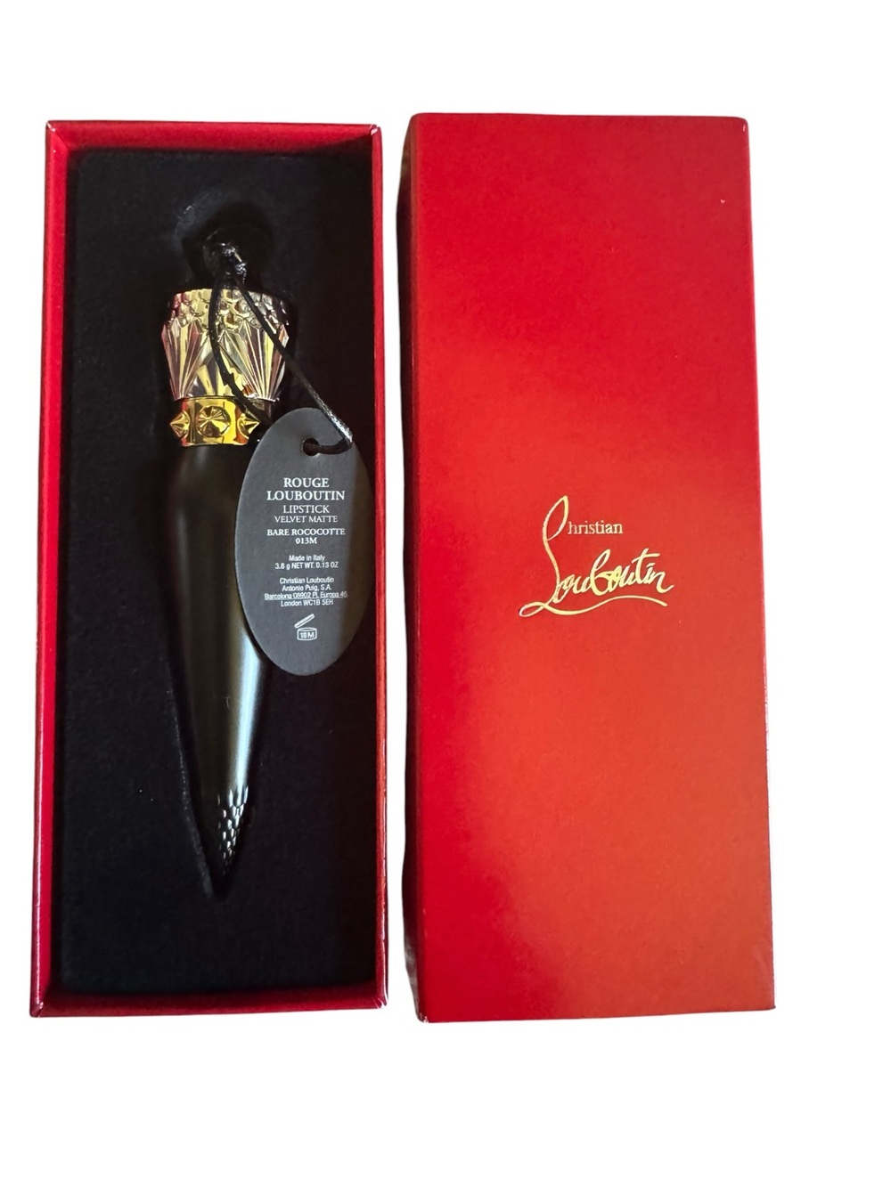 Christian Louboutin Red and Black Rouge Lipstick Box - Bare Rococotte 013M
